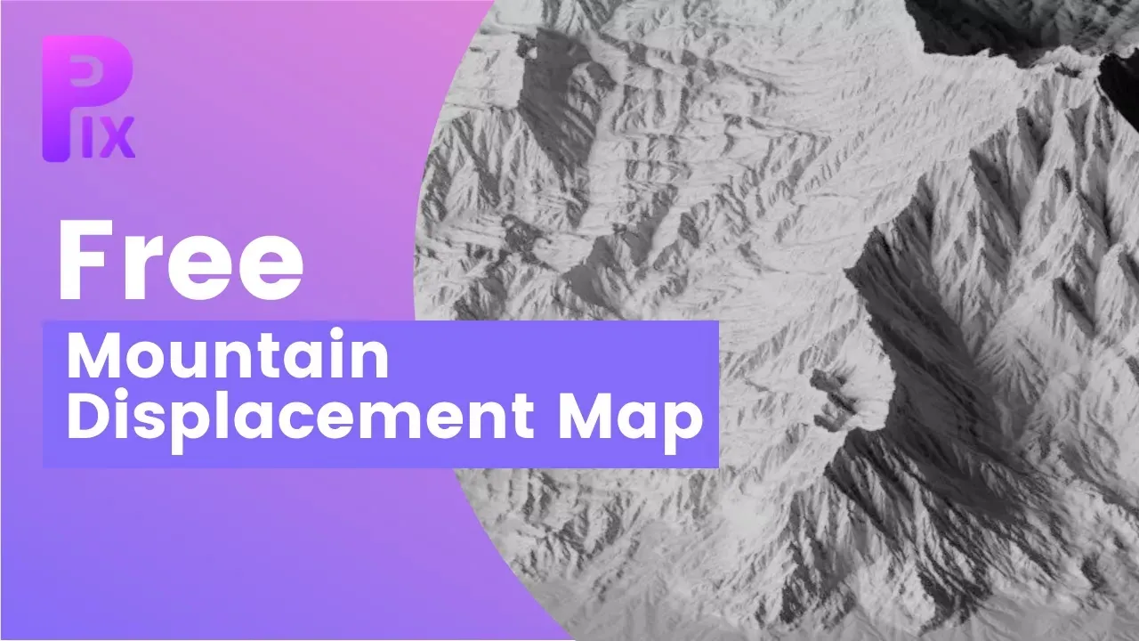 Free Mountain Displacement Map For Blender, C4D