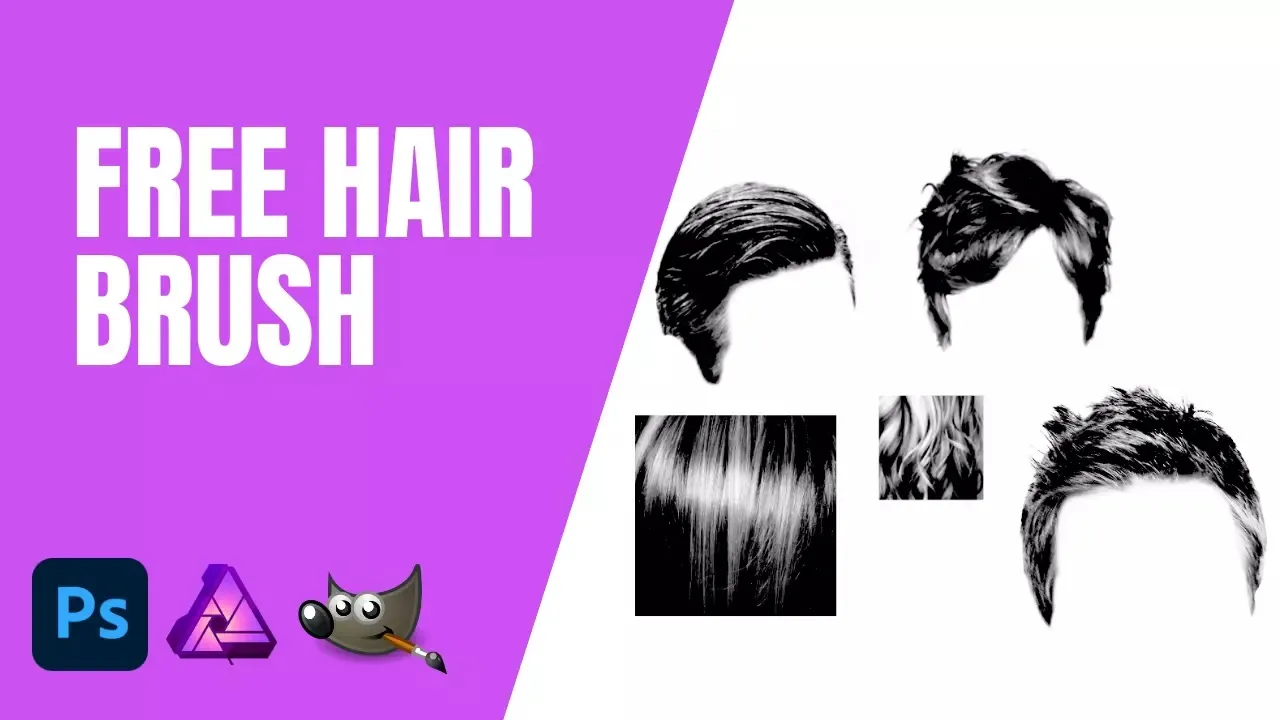 10 Free Hair Brush Photoshop, Gimp, and Affinity photo